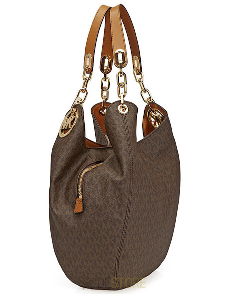 Michael Kors Fulton Large Logo Shoulder Bag Brown