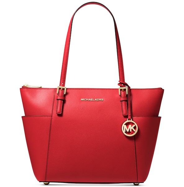 Michael kors jet set best sale large crossgrain leather tote