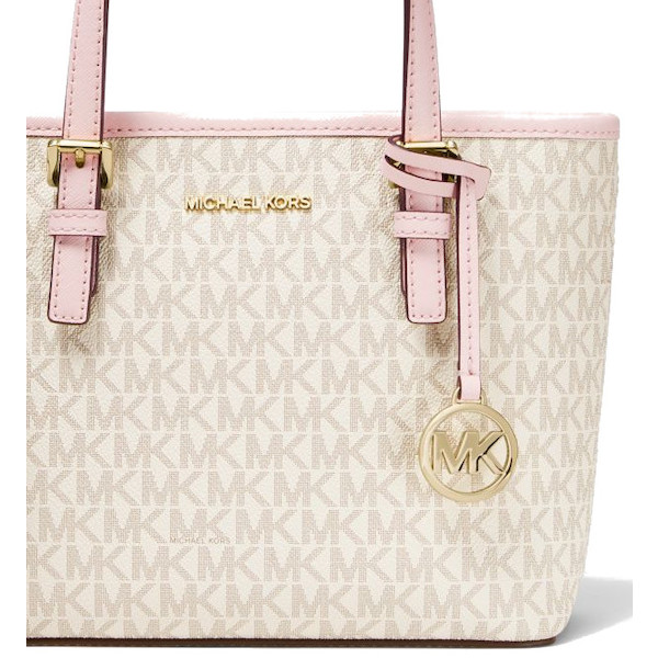 Michael Kors Jet Set Travel Extra-Small Logo Top-Zip Tote Bag Powder