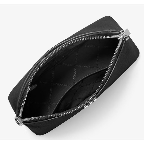 Michael Kors Large Crossgrain Leather Dome Crossbody Bag Black