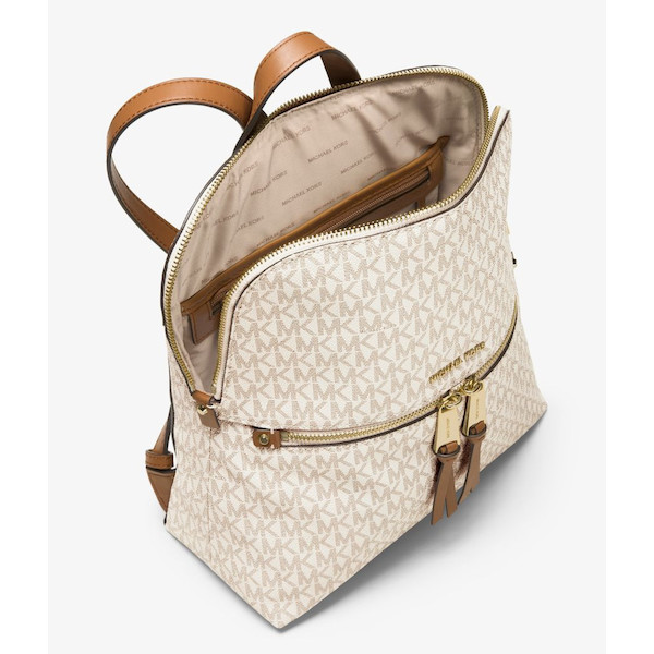Michael Kors Signature Rhea Medium Slim Backpack Vanilla