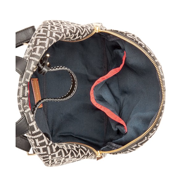 Tommy Hilfiger Julia Logo Jacquard Dome Backpack Black Gold